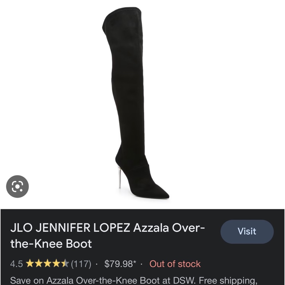 JLo - Black Suede Over the Knee Boots - Sz 8.5